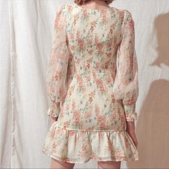 STORIA Floral Smocked Dress Long Sleeve Size Small New - Picture 2 of 9